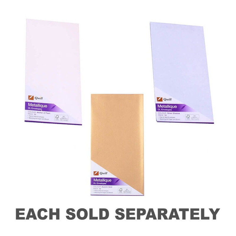 Quill Metallique Enveloppes 10pk (DL)