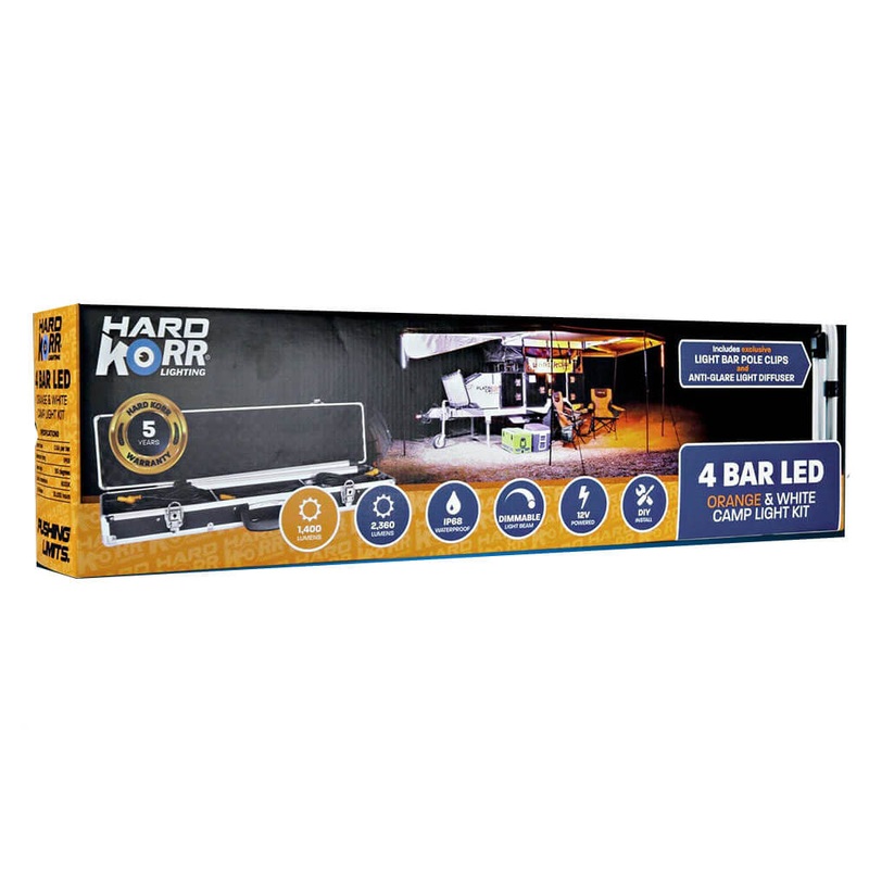 Kit d'clairage Camp avec bande de barre d'orange / blanc 4x et contrleur
