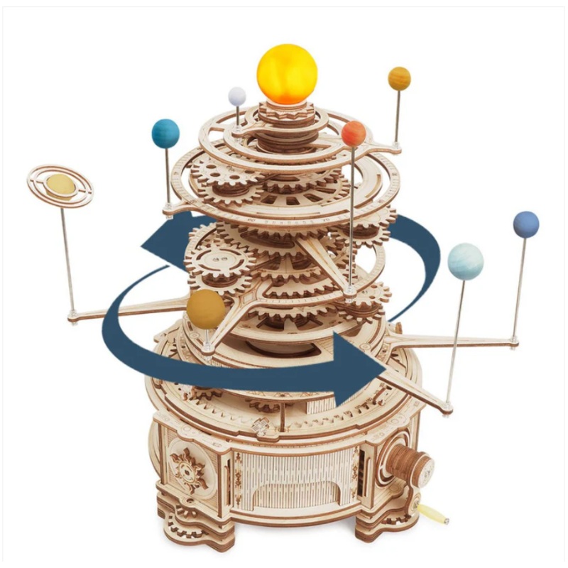 Robotime 3D DIY Wooden Puzzle Mechanical Orrery