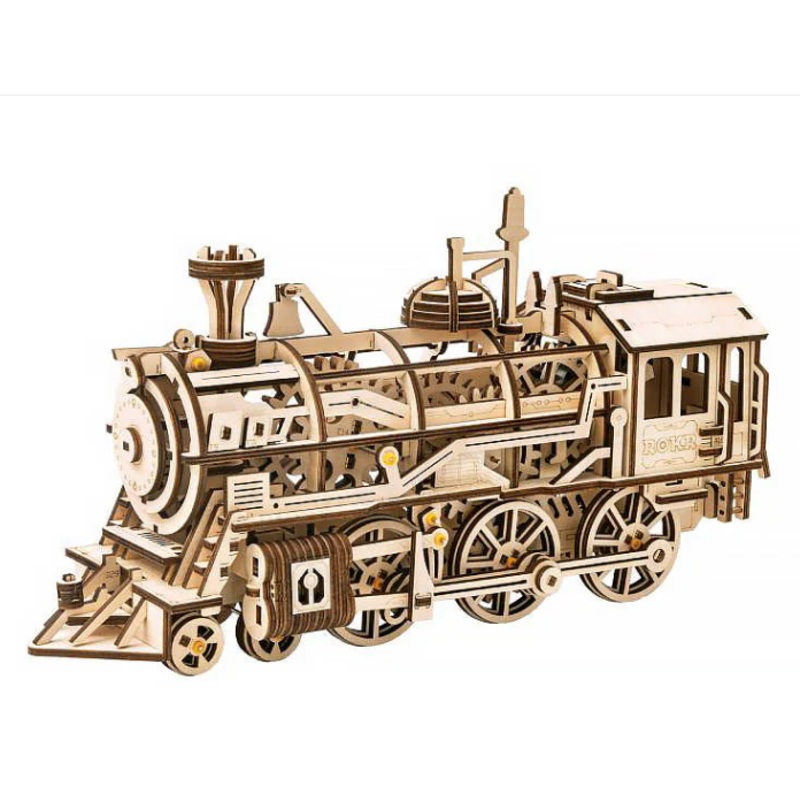 Robotime ROKR 3D DIY Wooden Puzzle Mechanical Gear Drive Locomotive