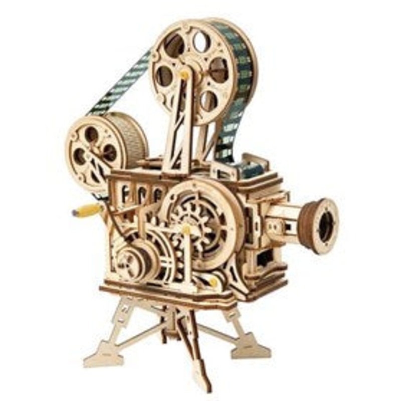 Robotime ROKR 3D DIY Wooden Puzzle Mechanical Gear Vintage Vitascope Projector