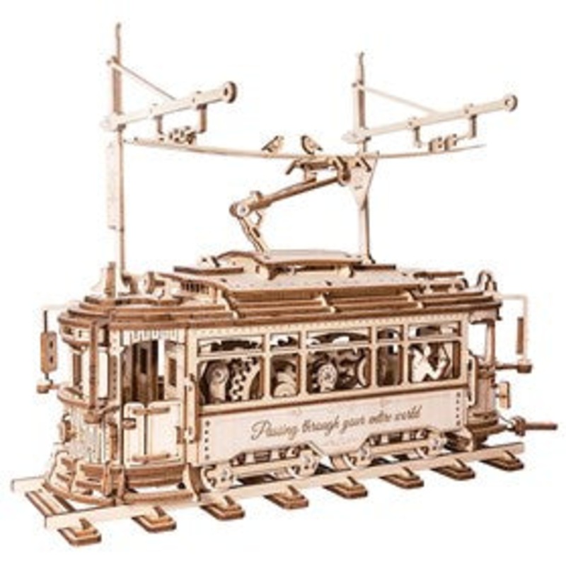 Robotime ROKR 3D DIY Wooden Puzzle Mechanical Models Classic City Tram