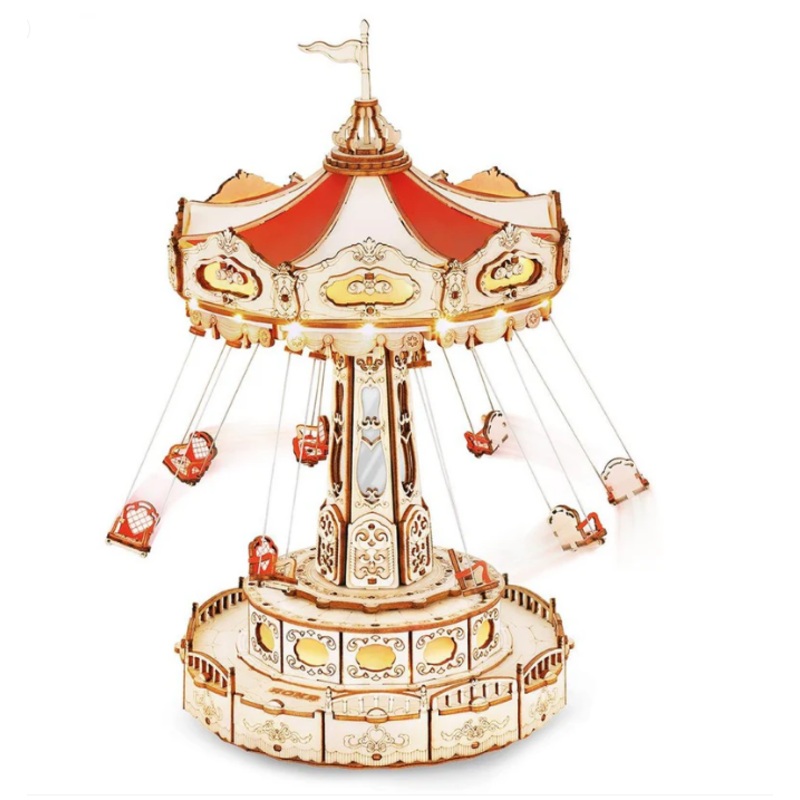 Robotime ROKR 3D Wooden Puzzle DIY Music Box Swing Ride