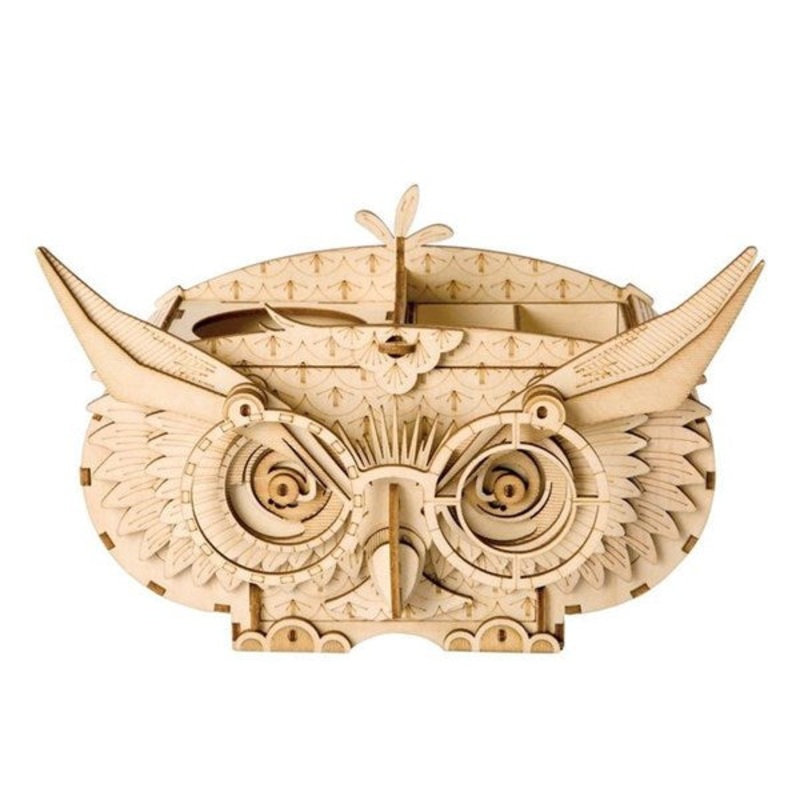 Robotime Classical 3D Wooden Owl Storage Box