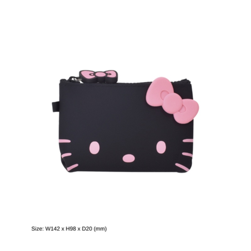 NUU-SMALL Hello Kitty Black Zipper Pouch