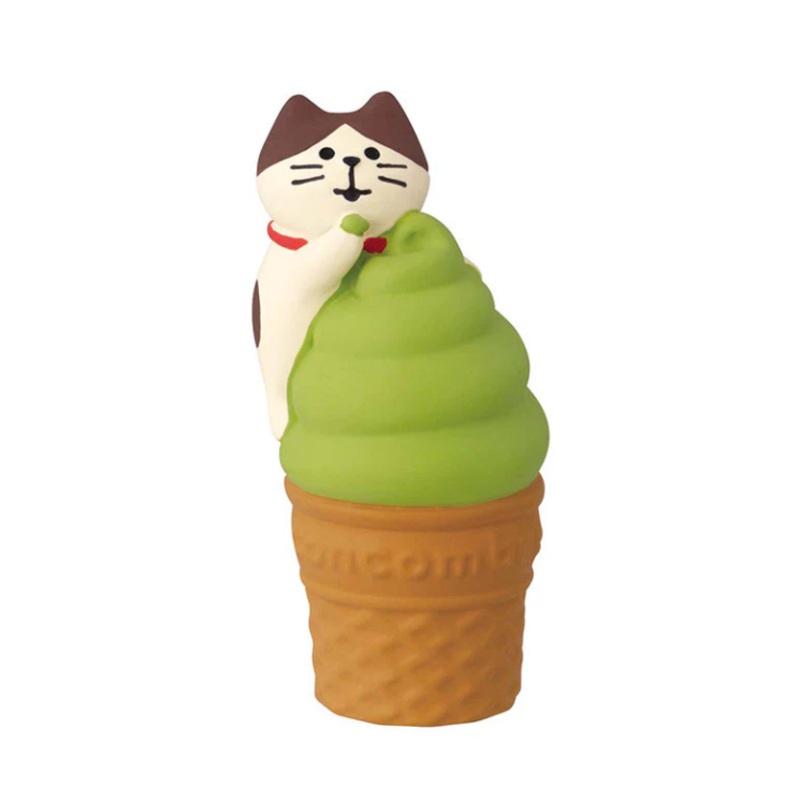 Decole Concombre Figurine - Japanese Green Tea Shop - Matcha Soft Serve Cat