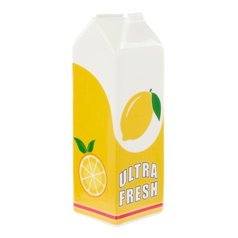 Emporium Lewis Ceramic Carton Vessel Lemon Multi-Coloured