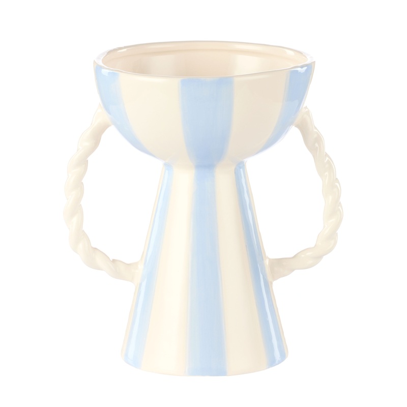 Emporium Lulu Collection Stripe Vase Blue 21cm