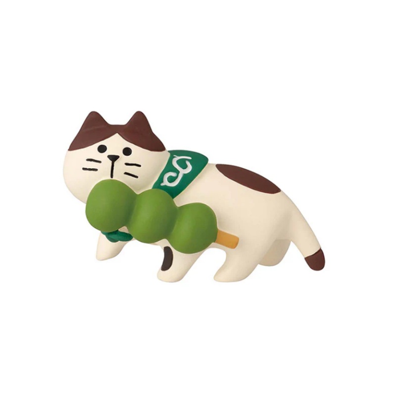 Decole Concombre Figurine - Japanese Green Tea Shop - Matcha Dango Cat