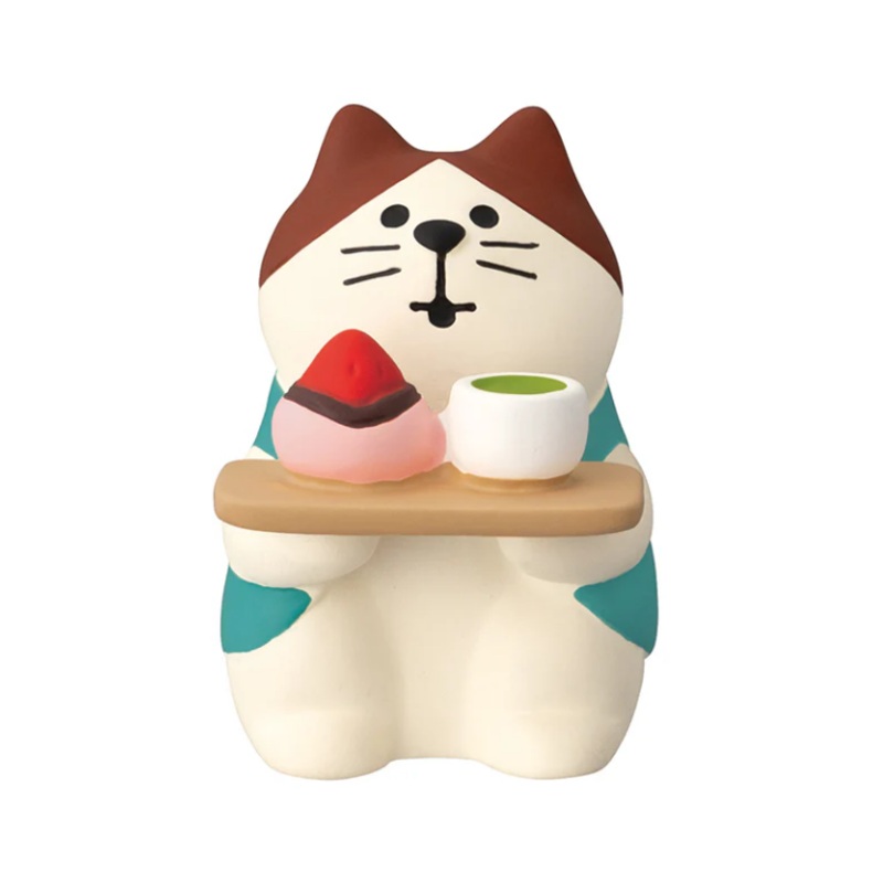 Decole Concombre Figurine - Sakura Viewing Party - Cat With Strawberry Daifuku