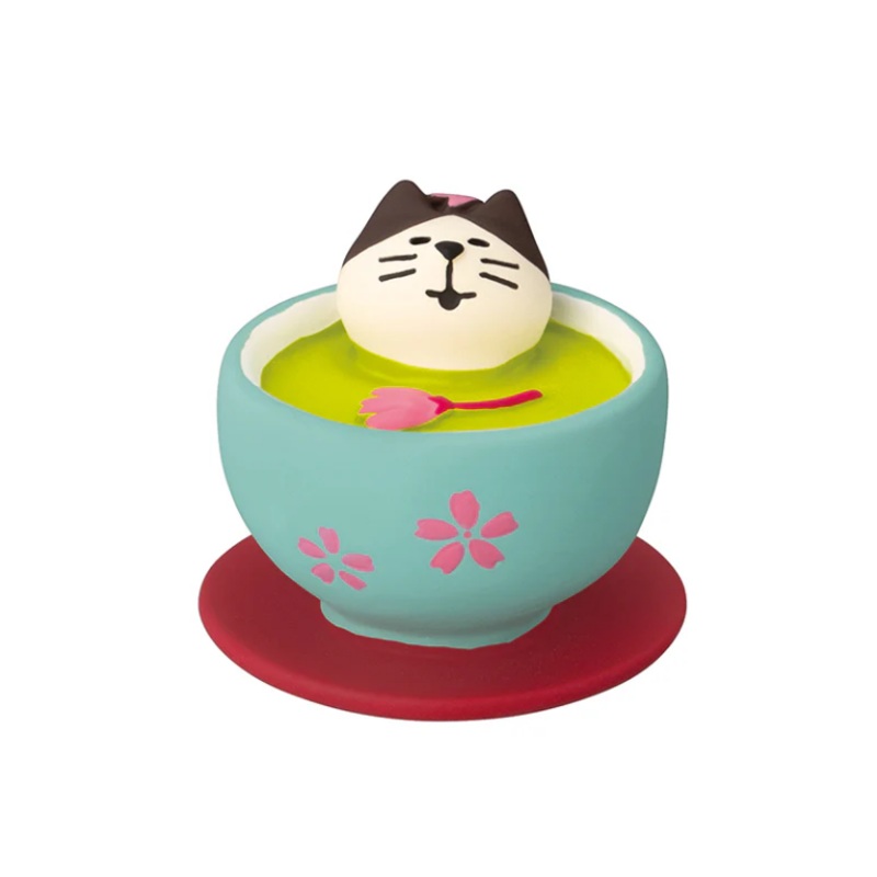 Decole Concombre Figurine - Sakura Viewing Party - Sakura Green Tea Cat