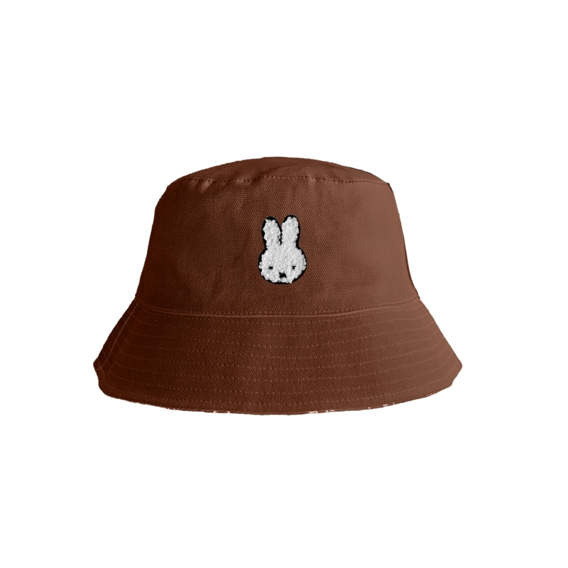 Engelite Miffy Canvas Bucket Hats Chocolate (M) 56cm