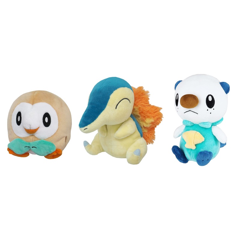 Sanei Boeki Pokmon All Star Rowlet Cyndaquil Oshawott Plush Toy Set (Small)