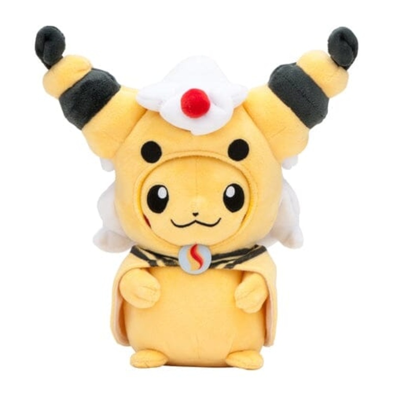 Pikachu Plush wearing Mega Ampharos Poncho