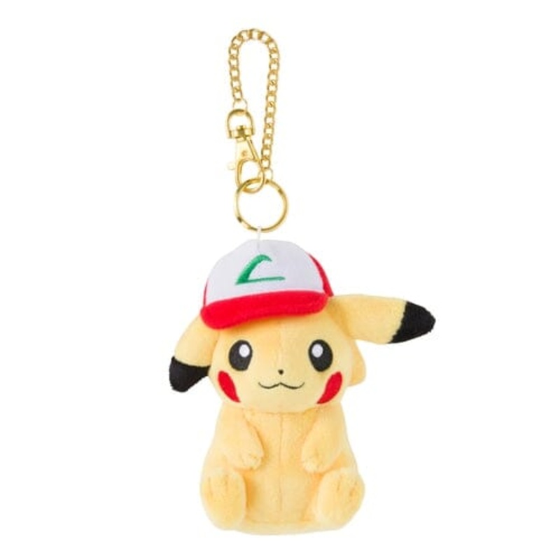 Pikachu with cap Mascot Plush Keychain