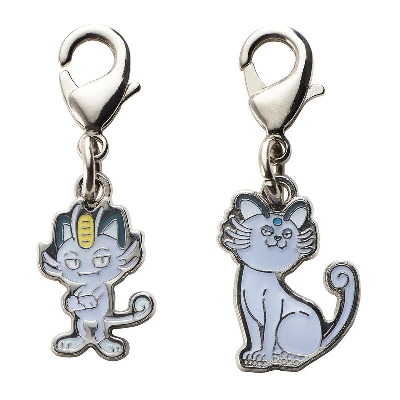 Alolan Meowth, Alolan Persian - National Pokdex Metal Charm Keychain #A052, #A053