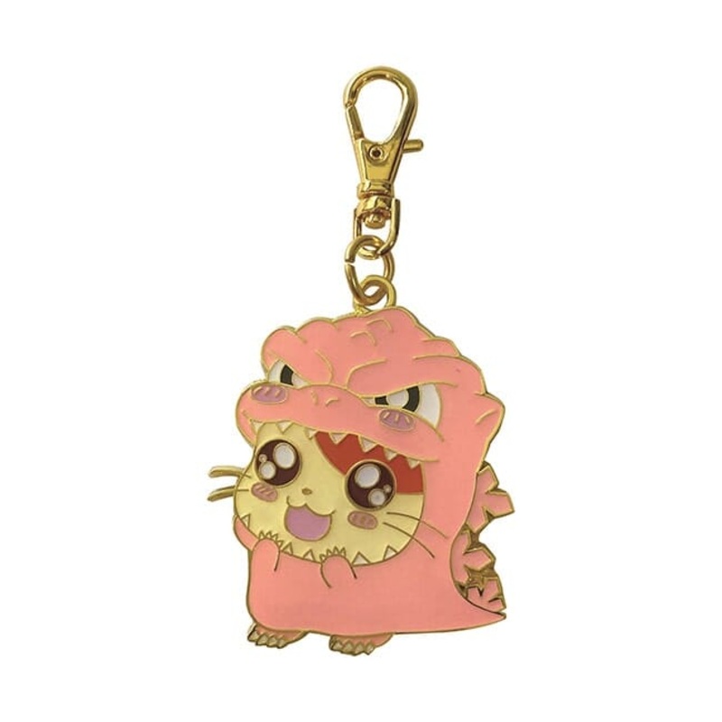 Godziham-kun (R) Metal Charm Keychain - Godzilla x Hamtaro
