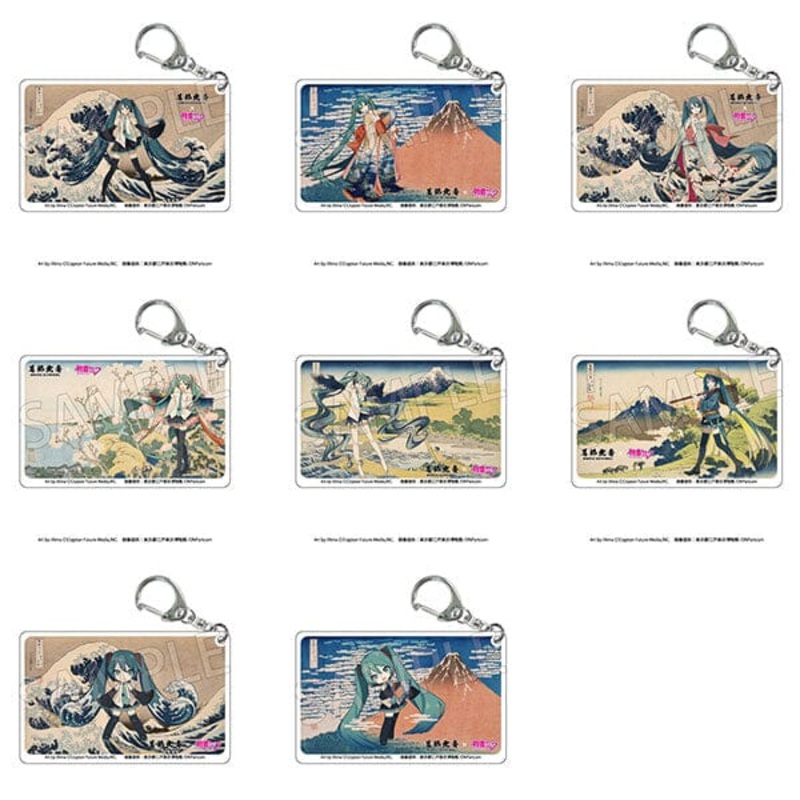 Katsushika Hokusai x Hatsune Miku Clear Acrylic Keychain Trading (8Pcs/BOX)