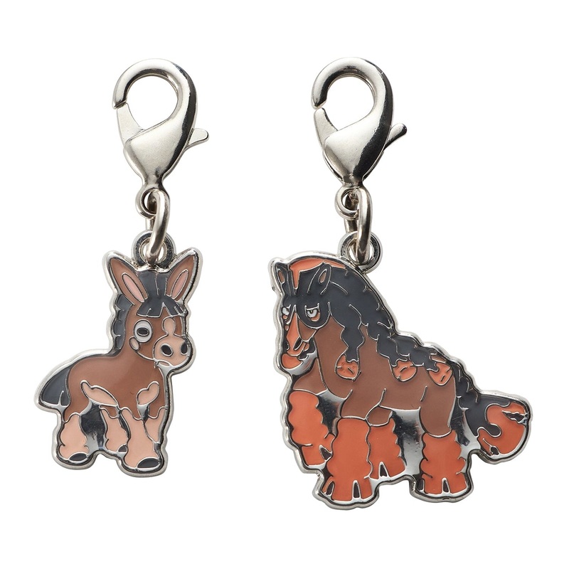 Mudbray, Mudsdale - National Pokdex Metal Charm Keychain #749, #750