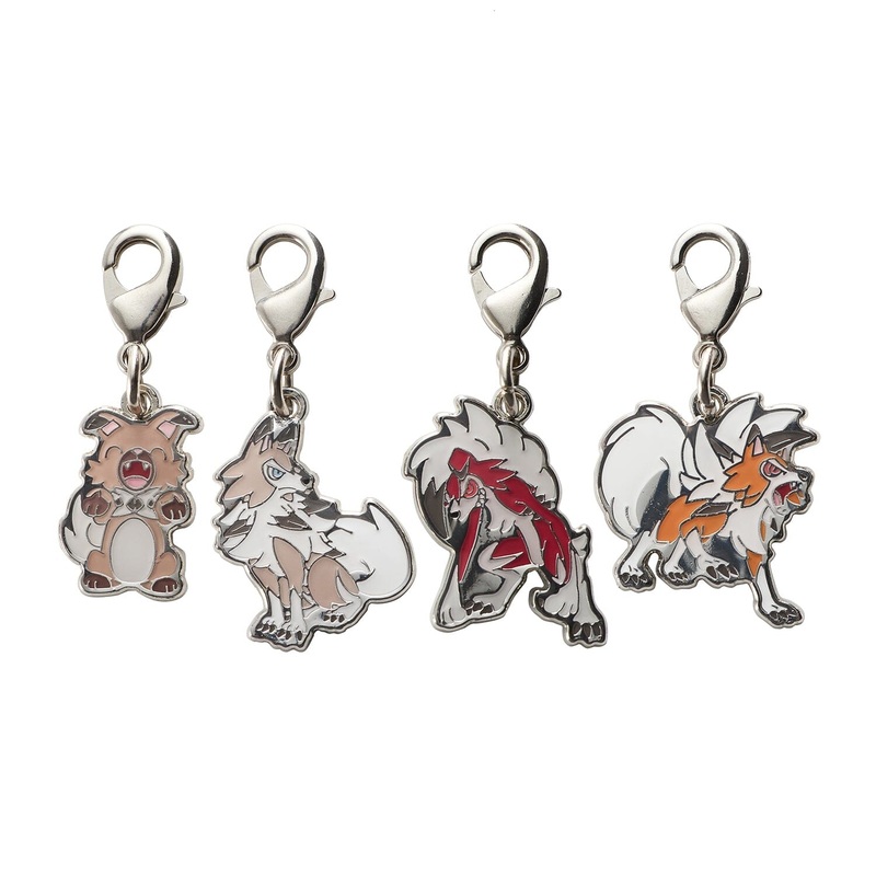 Rockruff, Lycanroc (Midday Form), Lycanroc (Midnight Form), Lycanroc (Dusk Form) - National Pokdex Metal Charm #744, #745