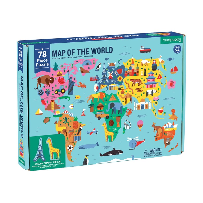 78 pc Geography Puzzle  Map of World