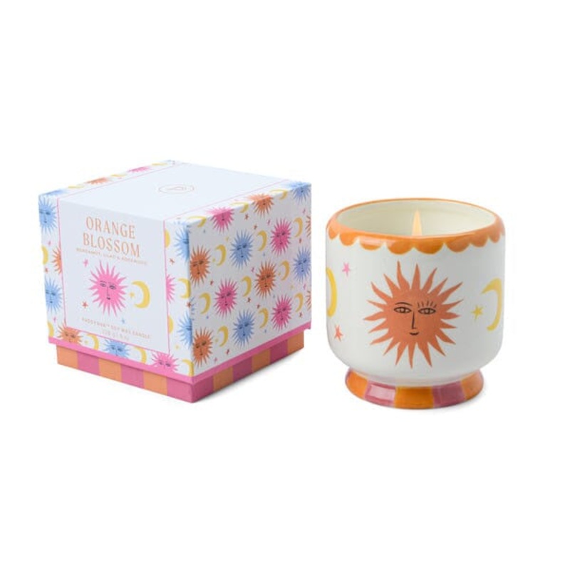 A Dopo 8 oz Handpainted "Sun" Ceramic - Orange Blossom