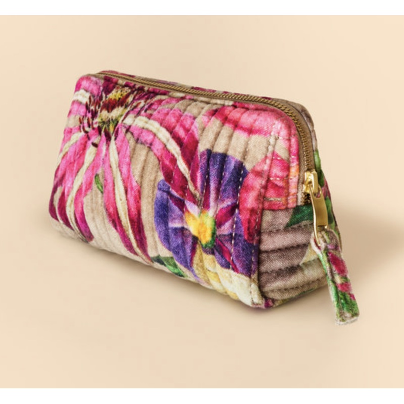 Small Quilted Vanity Bag - Oversized Botanicals