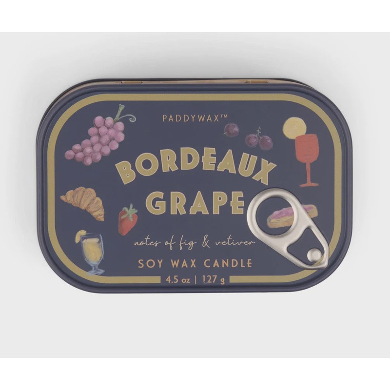 Bistro Printed Tin Candle Bordeaux - Fig & Vetiver