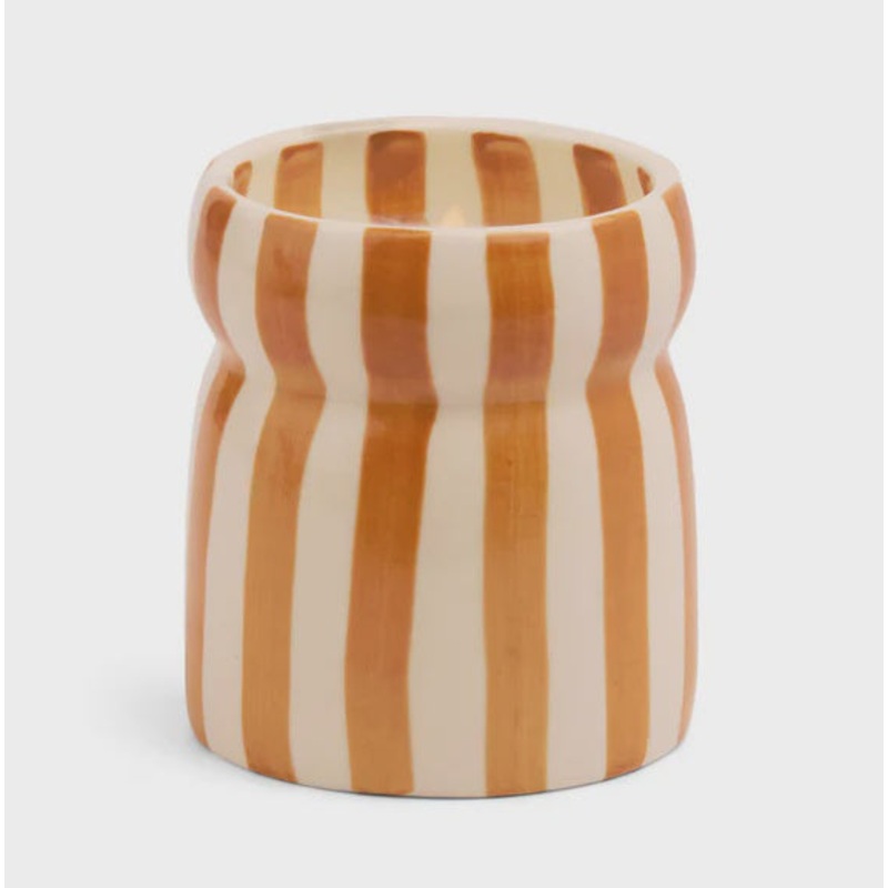 Cabana 6.5oz/184g Rust Stripped Ceramic Candle - Sienna Sunset Boxed