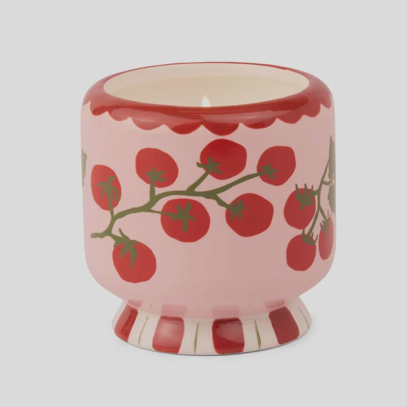 Adopo 8 oz Tomato Vine Ceramic Candle - Heirloom Tomato
