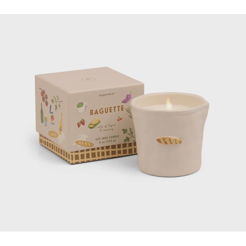 Bistro Ceramic Candle Bordeaux Baguette - Thyme & Rosemary
