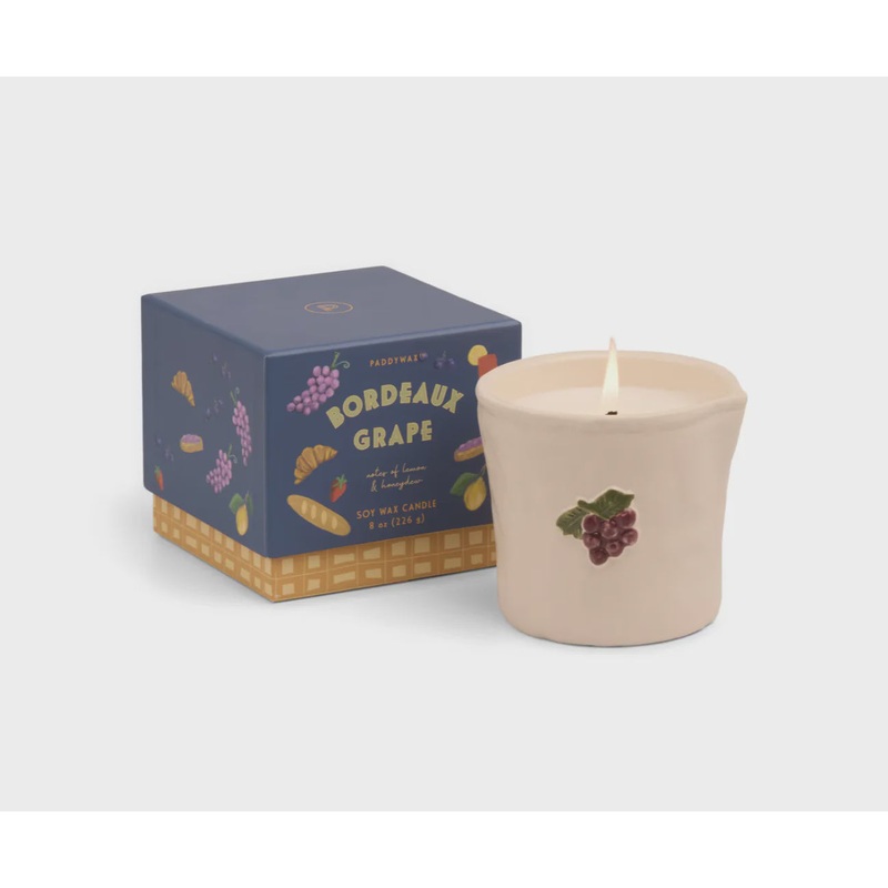 Bistro Ceramic Candle Bordeaux Grapes - Lemon & Honeydew