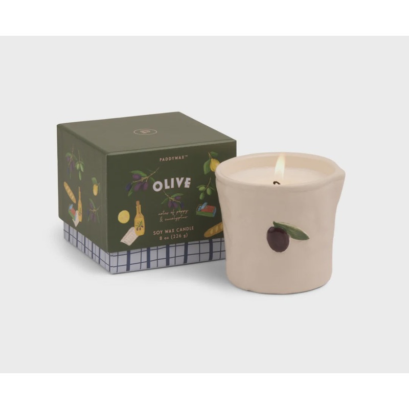 Bistro Ceramic Candle Olive - Poppy & Eucalyptus