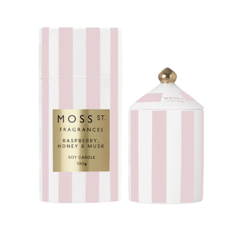 Ceramic Candle 100g -Raspberry Honey & Musk