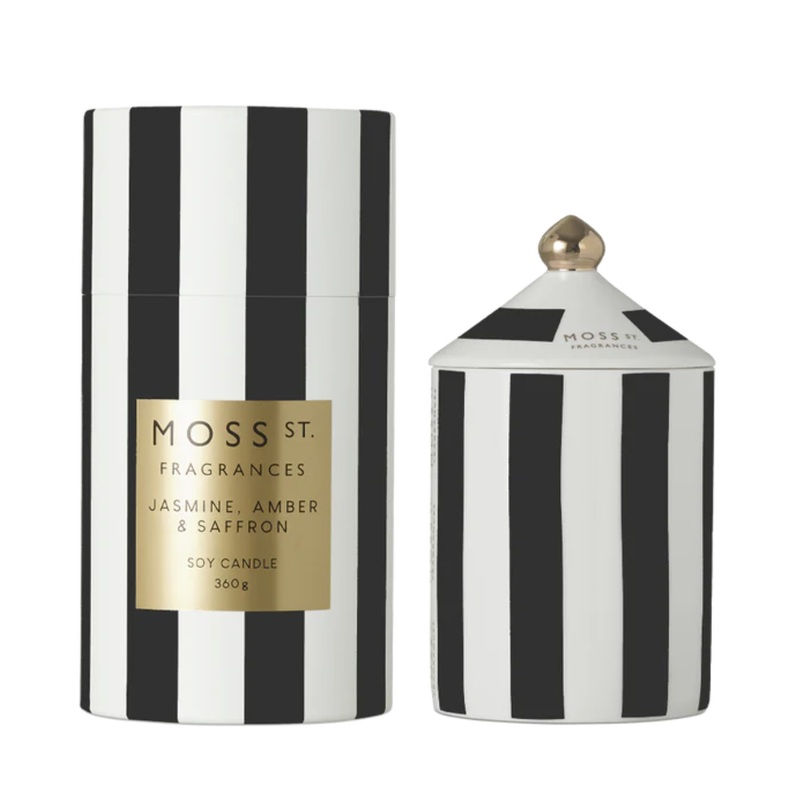 Ceramic Jasmine Amber & Saffron - Large Candle