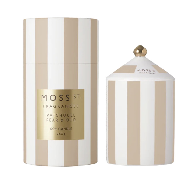 Ceramic Large Candle 360g - Patchouli Pear & Oud