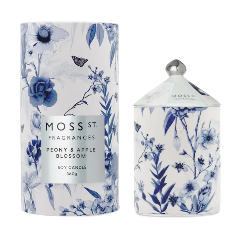 Ceramic Large Candle 360g - Peony & Apple Blossom