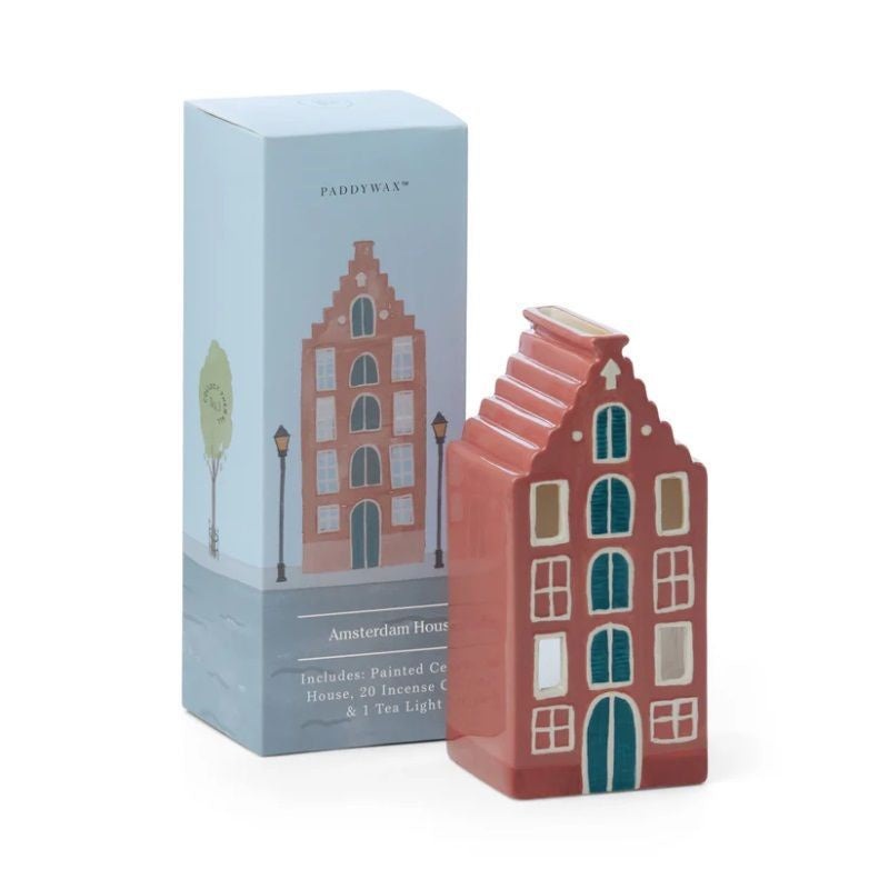 No. 02 Amsterdam House Style Incense & Tea Light Holder (1 Tea Light & 20 Incense Cones)