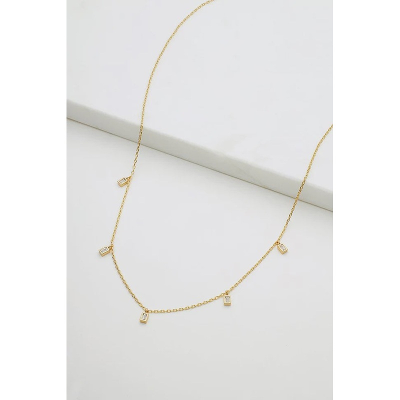 Baguette Mini Necklace - Gold (7107)