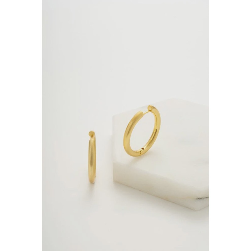 Kendall Brushed Hoop - Large - Gold (6997)
