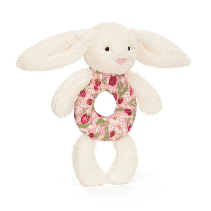 Bashful Bunny Ring Rattle - Blossom Cream