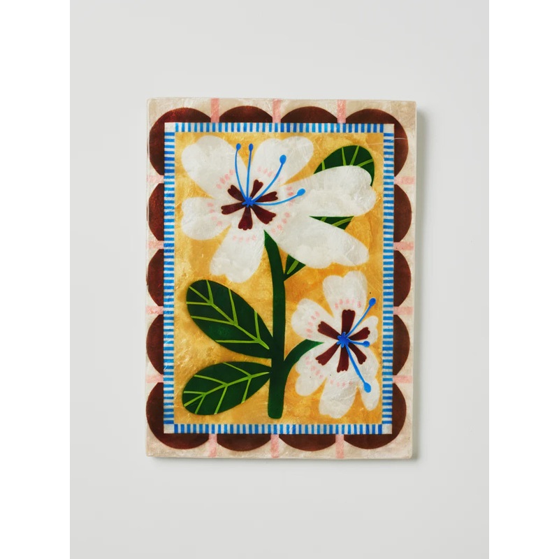 Bloom Nouveau White Rectangle