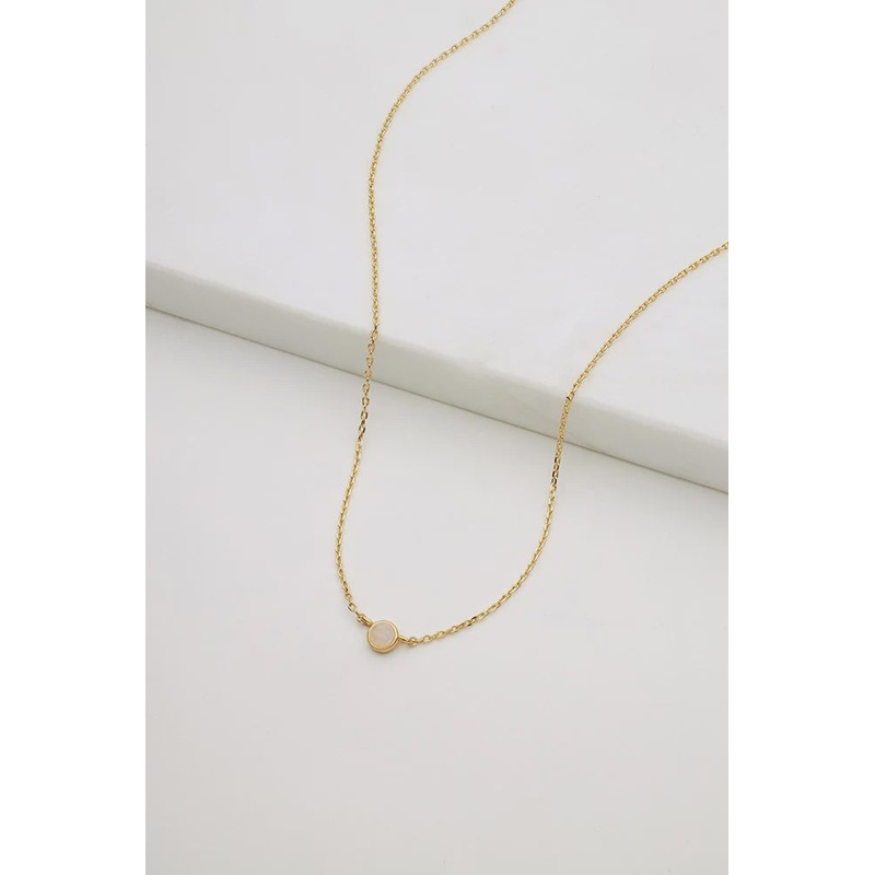 Single Stone Mini Necklace - Gold (7103)