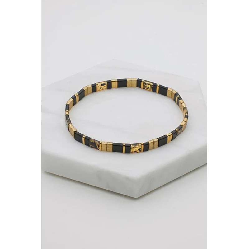 Tile Bracelet - Black/Brown (7079)