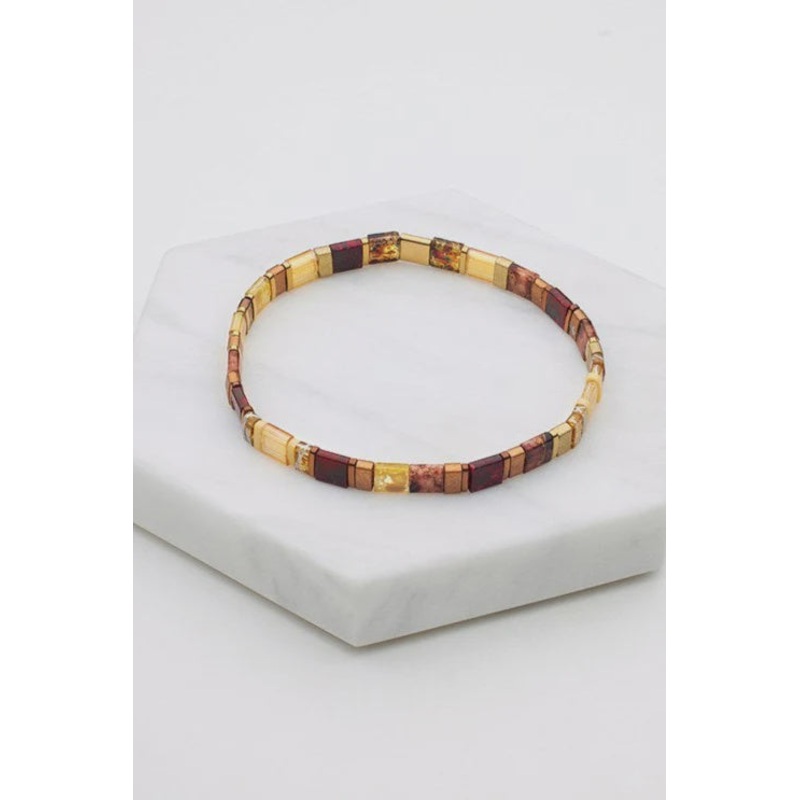 Tile Bracelet - Burnt Amber (7080)