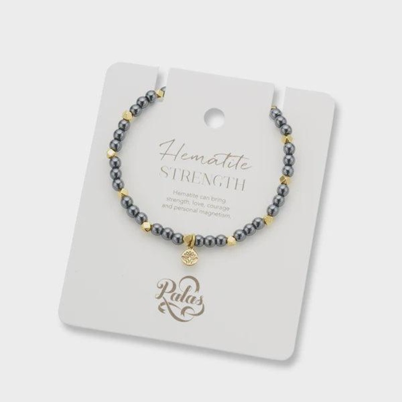 Hematite aura of gold gem bracelet