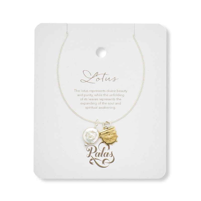 Lotus & Pearl Amulet Necklace
