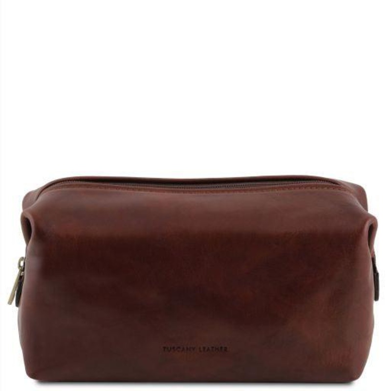 Smarty Leather Toiletry Bag - Small size - Brown