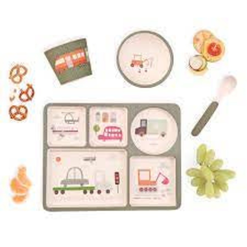 Love Mae - Divided Plate Set - Trucks & Diggers