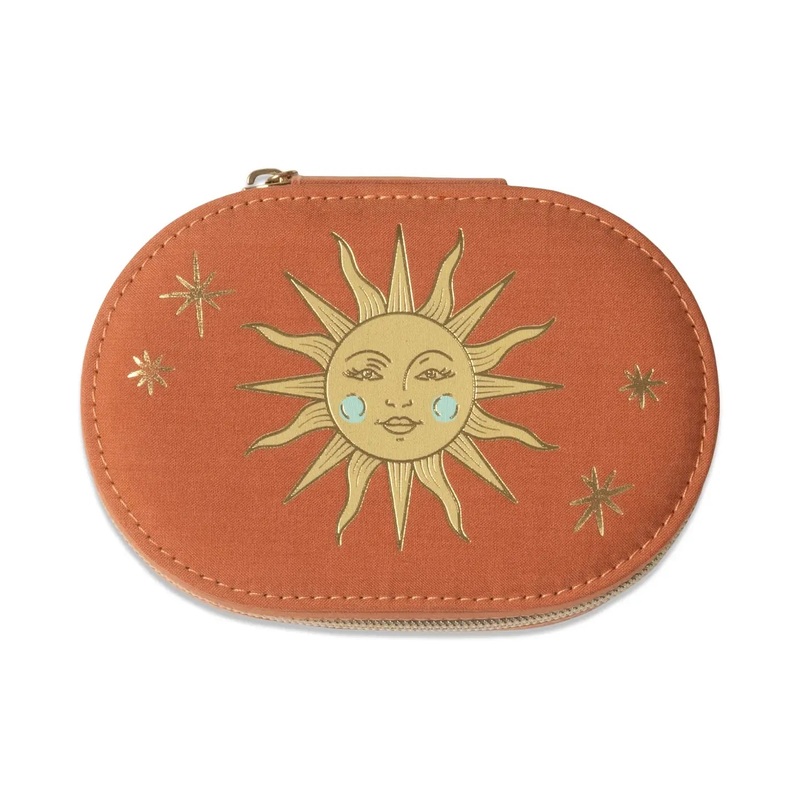 Oval Jewellery Case - Terracotta Sun